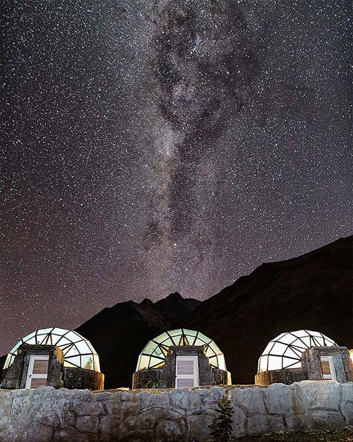 Sky Camp Soraypampa. Peru Stargazing near between the Salkantay and Humantay Lake Mountains 