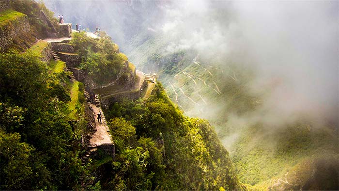 Incredible view of Huayna Picchu, the famous and historical mountain besides the Inca Sanctuary of Machu Picchu